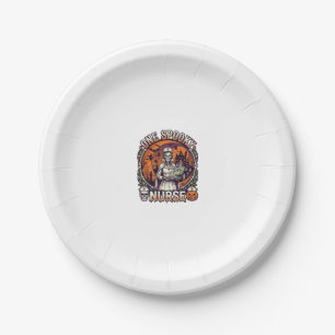 One Spooky Nurse Halloween Skeleton Potions Haunte Paper Plate
