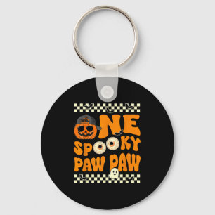 One Spooky Paw Paw First Birthday Halloween Jack O Keychain