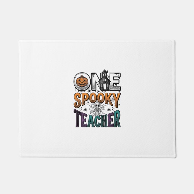 One Spooky Teacher Halloween Vector Design_1 Doormat (Front)