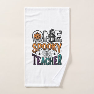 One Spooky Teacher Halloween Vector Design_1 Hand Towel