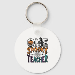 One Spooky Teacher Halloween Vector Design_1 Keychain