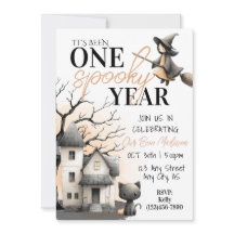 One Spooky Year Halloween 1st Birthday Invitation