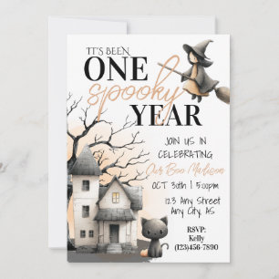 One Spooky Year Halloween 1st Birthday Invitation