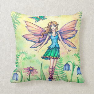 One Spring Day Fairy Fantasy Artwork Throw Pillow