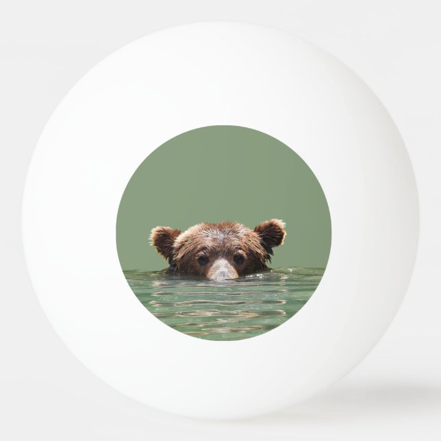 One Star Ping Pong Ball w/ grizzly bear (Front)