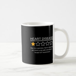 One Star Rating Heart Attack Funny Heart Disease A Coffee Mug
