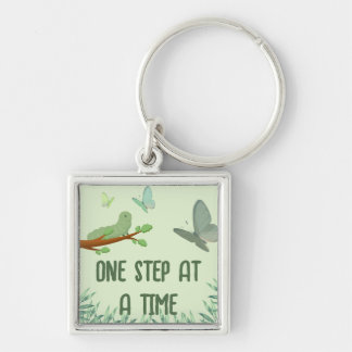 One step at a time motivational keychain