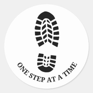 One Step at a Time, Running Motivation Classic Round Sticker