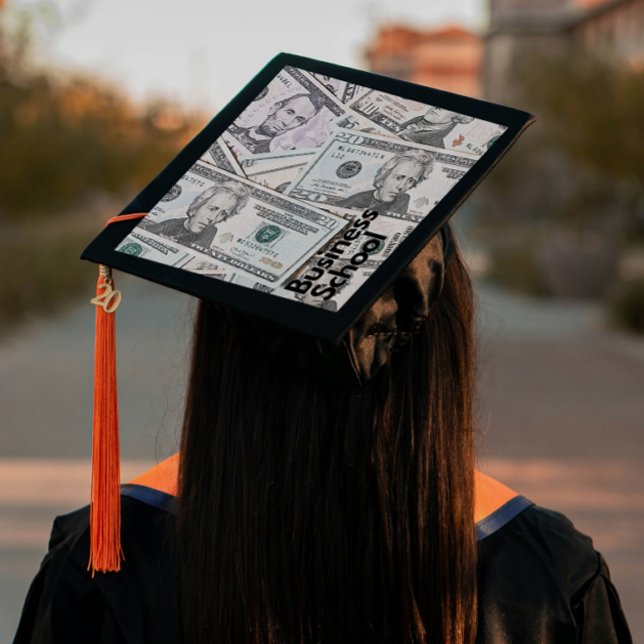 One Step Grad Cap -  Faculty - "Business School" (Introducing “Business School”, Grad Lore’s bold, one step, polished peel‑and‑stick grad cap topper.)