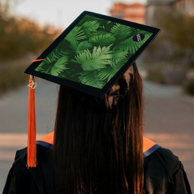 One Step Grad Cap - Leaves - Into the Jungle (Introducing “Into the Jungle”, Grad Lore’s bold, one step,  peel‑and‑stick grad cap topper design)