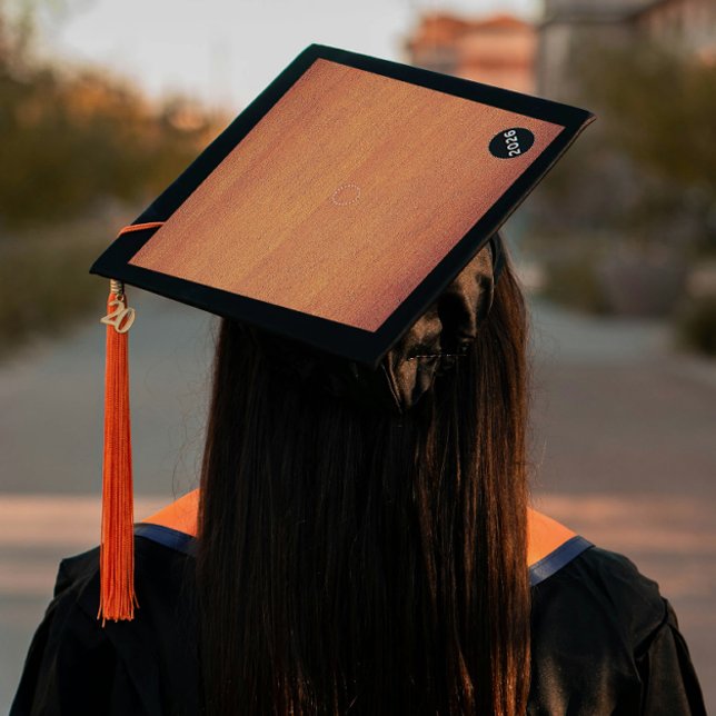 One-Step Grad Cap - School Colour - "WoodenItBNice (Introducing “Wooden It Be Nice”, Grad Lore’s bold, one step,  peel‑and‑stick grad cap topper design.)