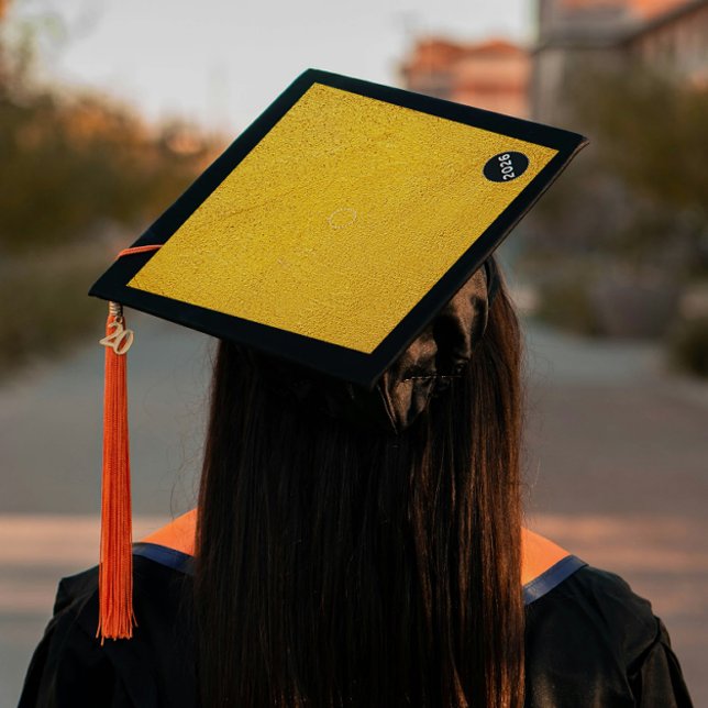 One-Step Grad Cap - School Colours - "Golden" (Introducing “Golden”, Grad Lore’s bold, one step, peel‑and‑stick grad cap topper design.)