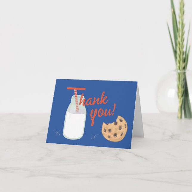 One Sweet Boy Cookie First Birthday Thank You Card (Front)