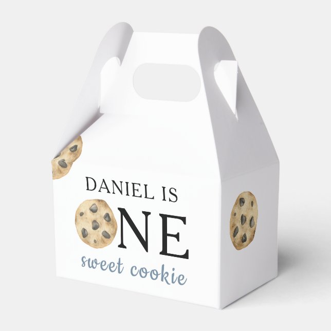 One Sweet Cookie and Milk First Birthday   Favor Box (Front Side)