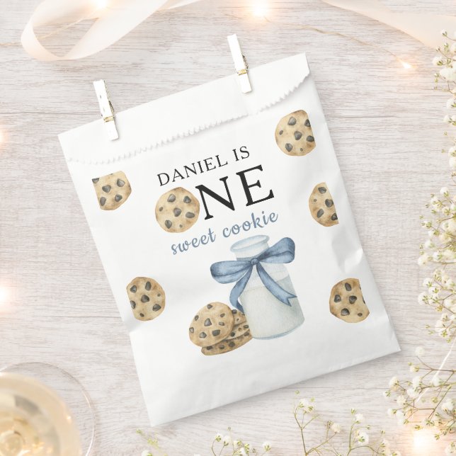 One Sweet Cookie and Milk First Birthday   Favour Bag (Clipped)