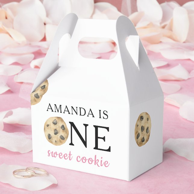 One Sweet Cookie and Milk Girl First Birthday   Favor Box (Wedding)