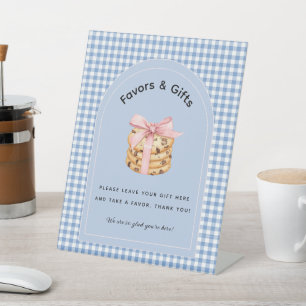 One Sweet Cookie Boy First Birthday Gifts Favors  Pedestal Sign