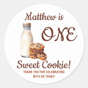 One Sweet Cookie!  First Birthday Party Classic Round Sticker