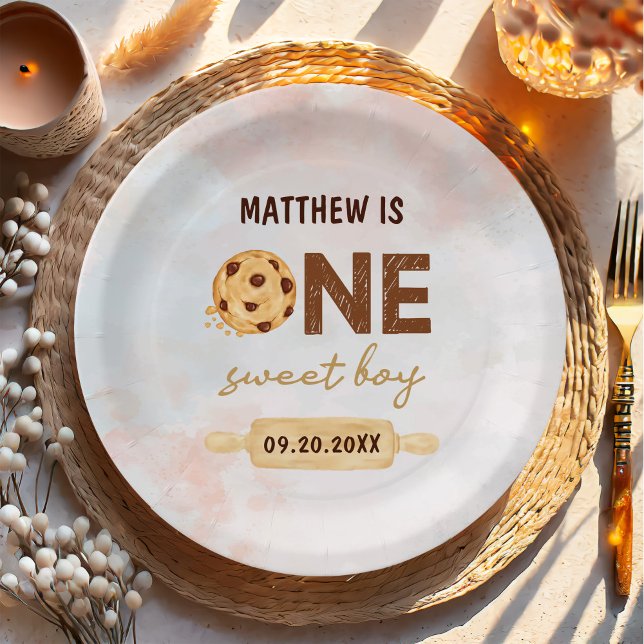 One Sweet Cookie First Birthday Party Paper Plate (Creator Uploaded)
