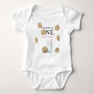 One Sweet Cookies & Milk Girl First Birthday Baby Bodysuit