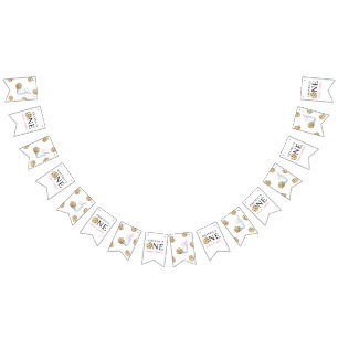 One Sweet Cookies & Milk Girl First Birthday   Bunting Flags