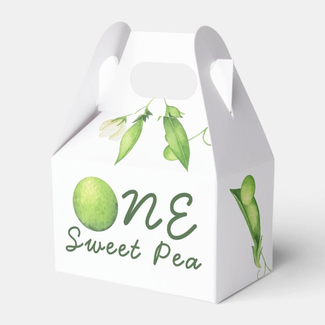 One Sweet Pea First Birthday Favor Box (Front Side)