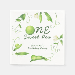 One Sweet Pea First Birthday Napkin