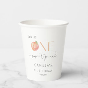 One Sweet Peach Birthday Paper Cups