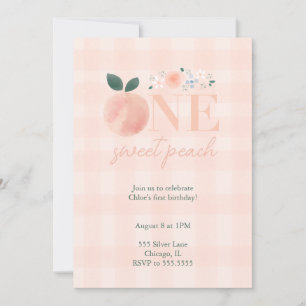 One Sweet Peach First Birthday Invitation
