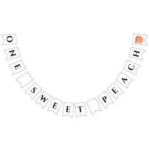 One Sweet Peach First Birthday Party Bunting Flags
