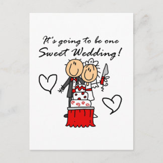 One Sweet Wedding T-shirts and Gifts Announcement Postcard