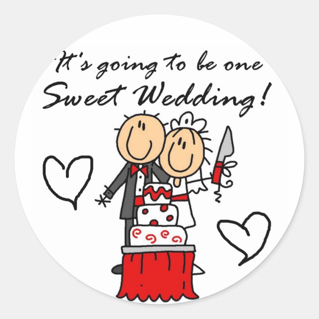 One Sweet Wedding T-shirts and Gifts Classic Round Sticker (Front)