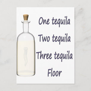 One tequila Two tequila Three tequila Four Postcard