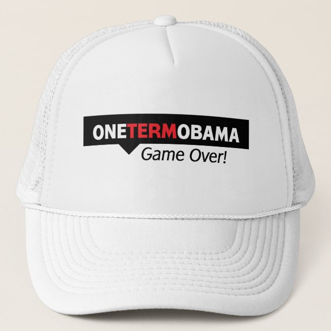 One Term Obama - Game Over Trucker Hat (Front)