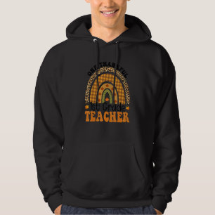 One Thankful 1st Grade Teacher Groovy Thanksgiving Hoodie