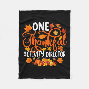 One Thankful Activity Director Fall Autumn Thanksg Fleece Blanket