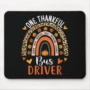 One Thankful Bus Driver Thanksgiving Fall School B Mouse Pad