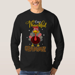 One Thankful Grammie  Turkey Family Leopart Thankg T-Shirt