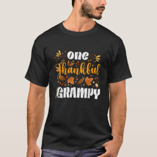 One Thankful Grampy Happy Thaksgiving Turkey Fall T-Shirt