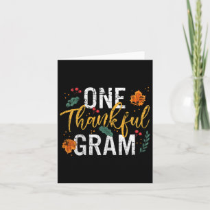 One Thankful Grandma Gram Cute Fall Thanksgiving Card