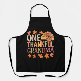 One Thankful Grandma Nana Turkey Thanksgiving Day Apron