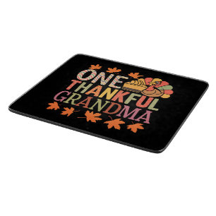 One Thankful Grandma Nana Turkey Thanksgiving Day Cutting Board