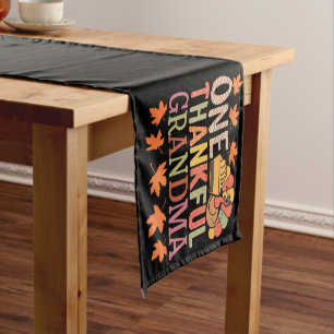 One Thankful Grandma Nana Turkey Thanksgiving Day Short Table Runner