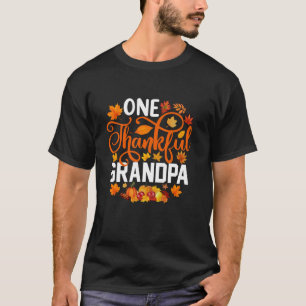 One Thankful Grandpa Funny Fall Autumn Thanksgivin T-Shirt