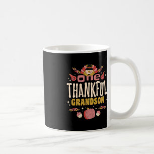 One Thankful Grandson Tee Fall Autumn Thanksgiving Coffee Mug