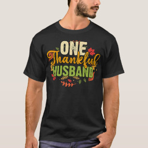 One Thankful Husband Thanksgiving Holiday Autumn T-Shirt