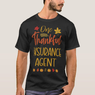One Thankful Insurance Agent Thanksgiving Fall Mat T-Shirt