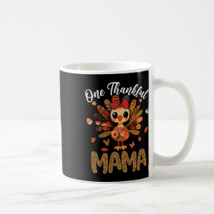 One Thankful Mama Autumn Fall Turkey Thanksgiving Coffee Mug