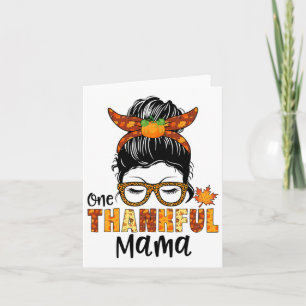 One Thankful Mama Funny Fall Autumn Thanksgiving M Card