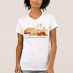 ONE THANKFUL MAMA MOM Stylish Thanksgiving T-Shirt